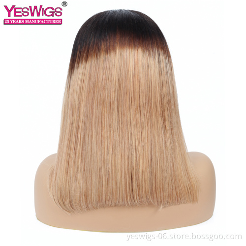 Wholesale  Brazilian Human Hair wig vendors Unprocessed Virgin Human Hair 1b/27 Straight 13*4 Lace Front Wig